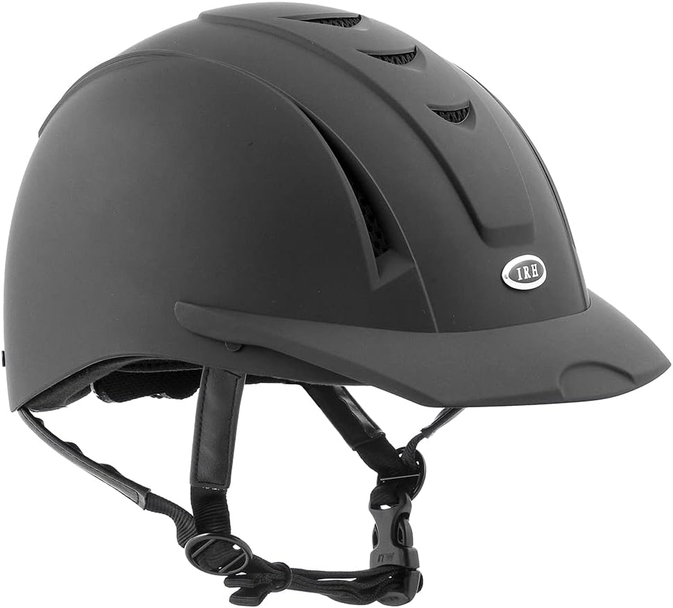 IRH Horseback Riding Safety Ergonomic Washable Rear Side Ventilation Equestrian Equi-Pro Helmet (Small / Medium - Matte Black)